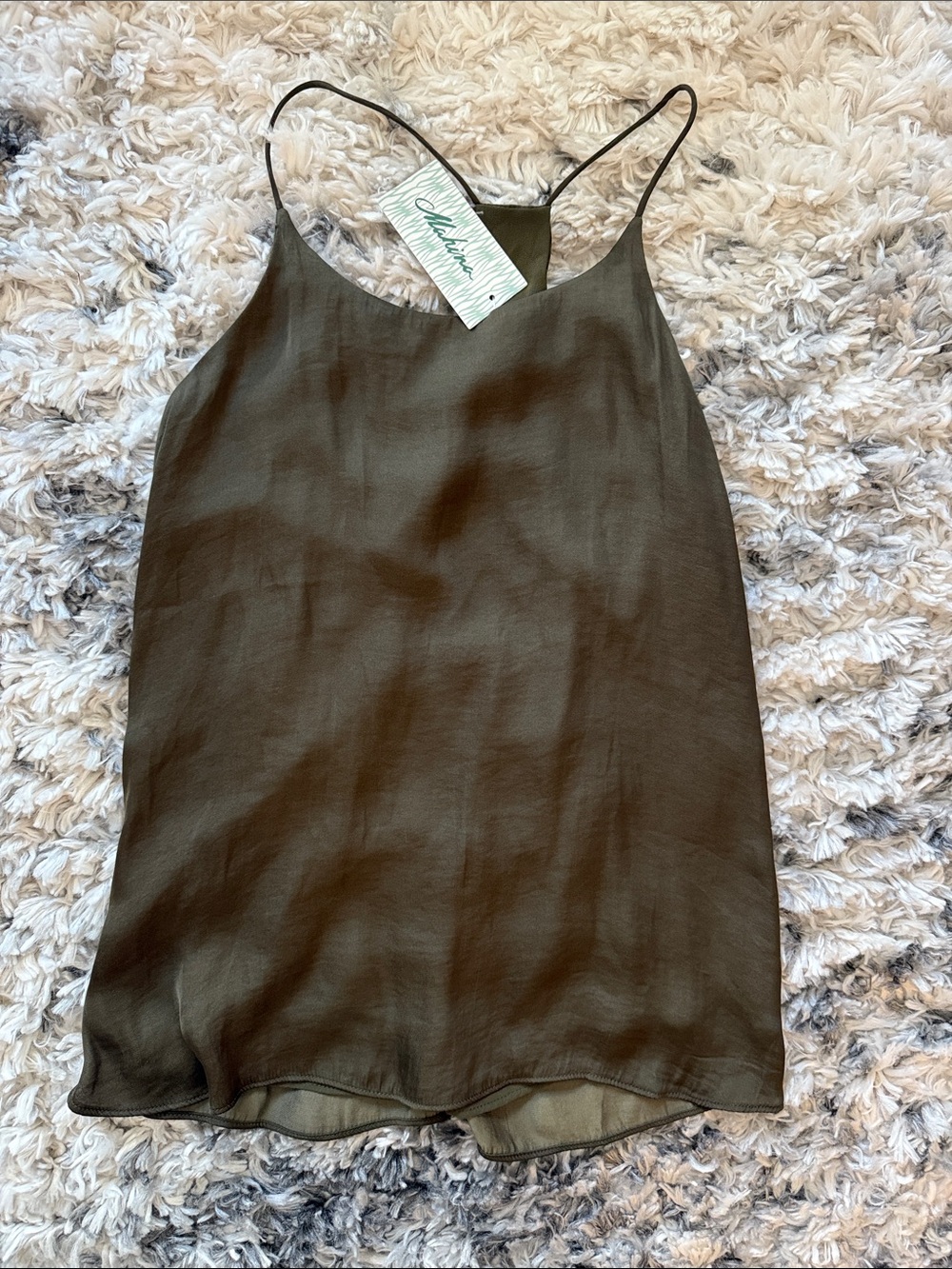 Mahina olive green size small NWT Cami